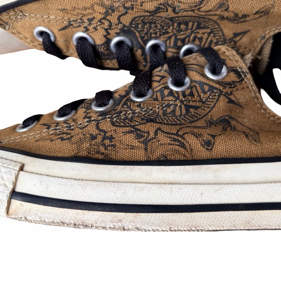 Chuck Taylor Converse Dragon Low Top Sneaker Brown With Black Laces M6W8 - Picture 8 of 11